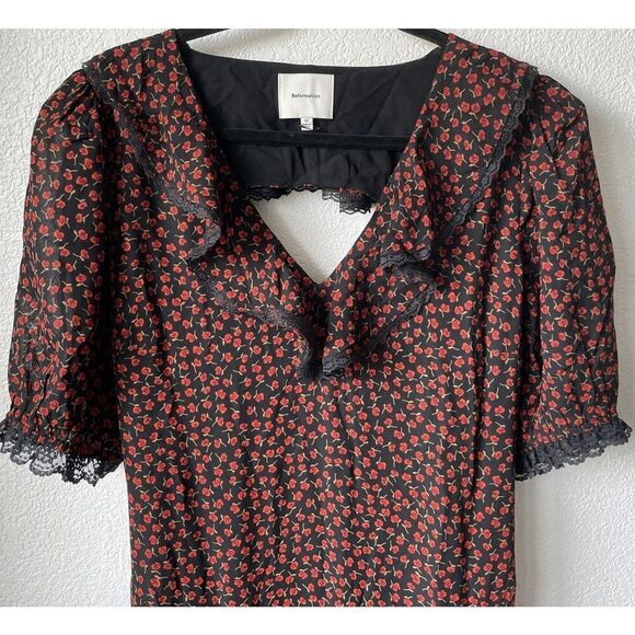 New! Reformation Evra Lace Trim Maxi Dress in Rowan Sz 12 $278 - Picture 8 of 10